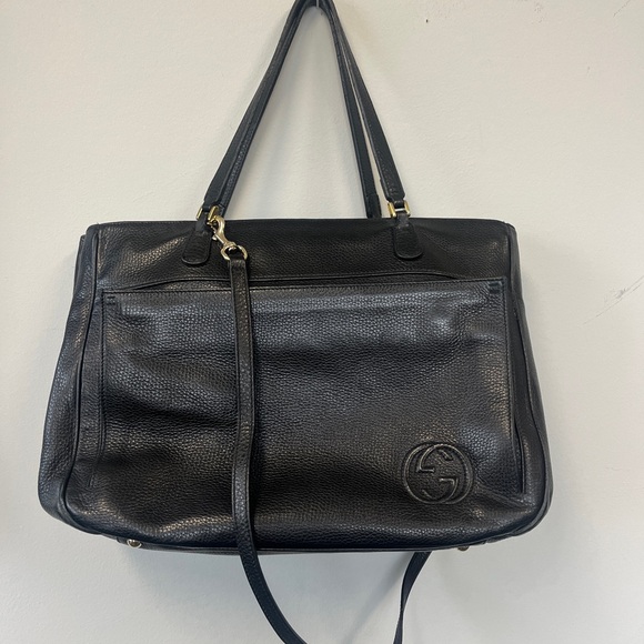 Gucci Handbags - Gucci Black Leather Shoulder Bag